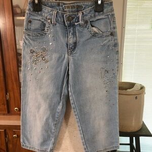 LIMITED TOO SIZE 12 SLIM SIMPLY LOW PANTS WITH BLING BUTTERFLIES